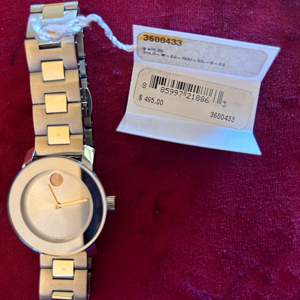 Movado Silver Smartwatch with Gold Accents